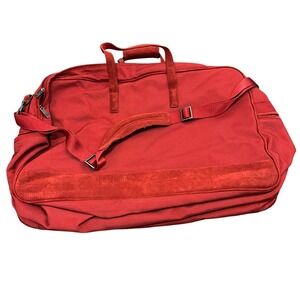 Tumi Duffel Bag Unisex Large Red Ballistic Nylon Suede Trim Laptop Travel Bag